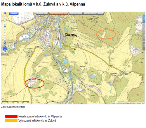 ZRUŠENO!!! Prodej žulových lomů v kú Žulové a Vápenné včetně pozemků